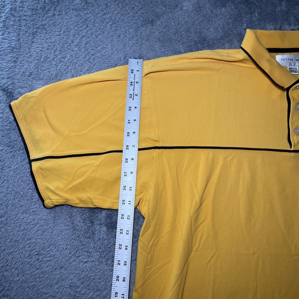 Cutter & Buck Men's VTG SZ XXL Short Sleeve Yellow Polo Iowa Basketball Logo - Picture 6 of 16